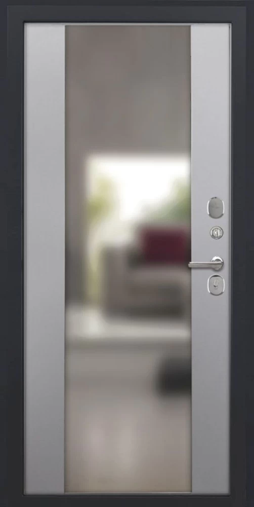 Входная дверь ДвериПРО Аура Алиса (16мм, ПВХ софт грей, зеркало) DPRO195332 внутренняя сторона