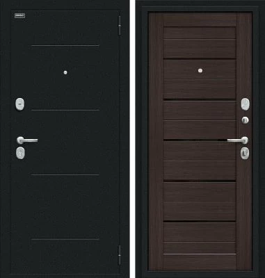 Входная дверь Техно Kale Букле черное/Wenge Veralinga BR4467
