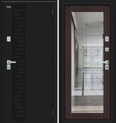 Дверь Браво Thermo Флэш Декор-2 Букле черное/Wenge Veralinga