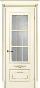 Межкомнатная дверь Смальта 09 Слоновая кость ral 1013патина золото