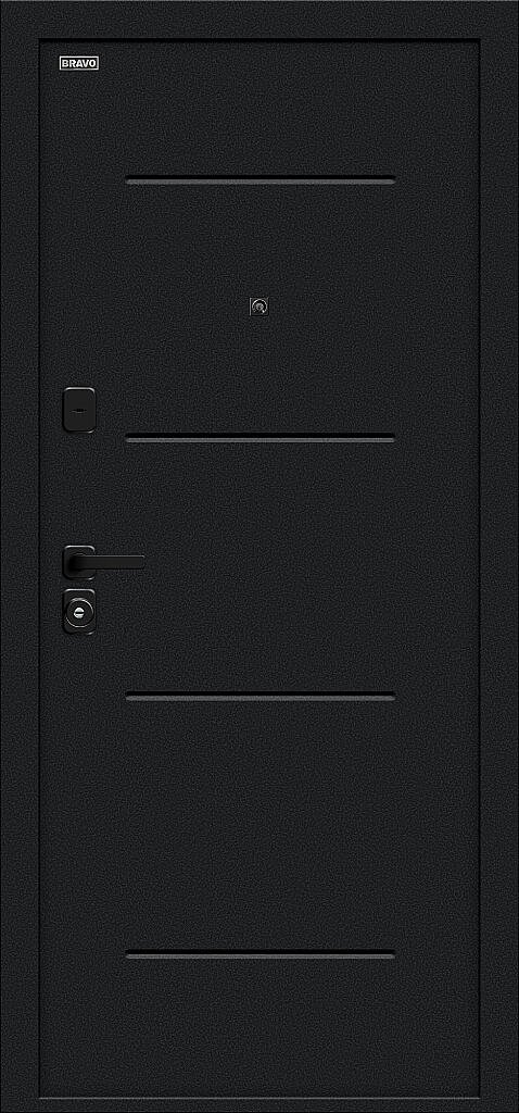 Входная дверь Граффити-1 Инсайд/SBlack Букле черное/Snow Art BR6224 внешняя сторона