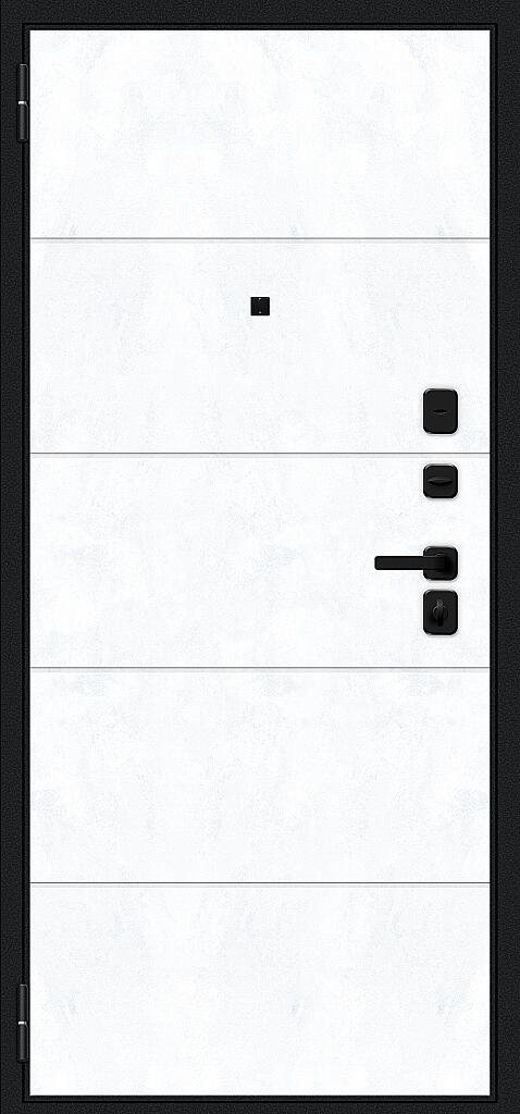 Входная дверь Граффити-1 Инсайд/SBlack Букле черное/Snow Art BR6224 внутренняя сторона