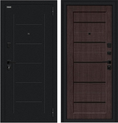 Дверь Браво Борн/SBlack Букле черное/Wenge Melinga
