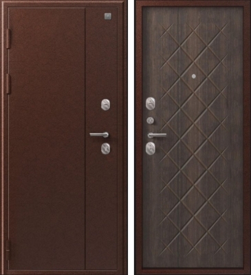 Дверь V-02 медь антик - венге