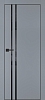 Межкомнатная дверь PX-11  черная кромка с 4-х ст. Серый матовый